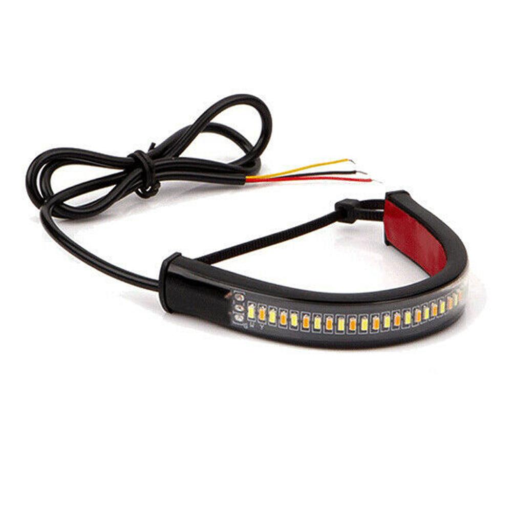 

1/2 шт. Универсальный светодиодный мотоциклетный указатель поворота и ДХО Янтарный Белый Мотоциклетный мигающий кольцевой свет Полоска на вилку Мигающий поворотник 12 В