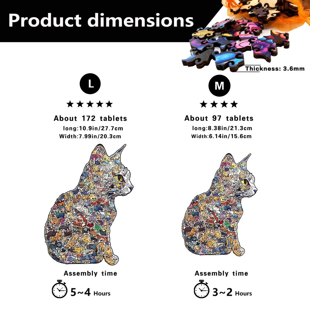 Sitting Cat Puzzle Adult High Difficulty Special-Shaped Puzzle Piggy Bank Wooden Puzzle
