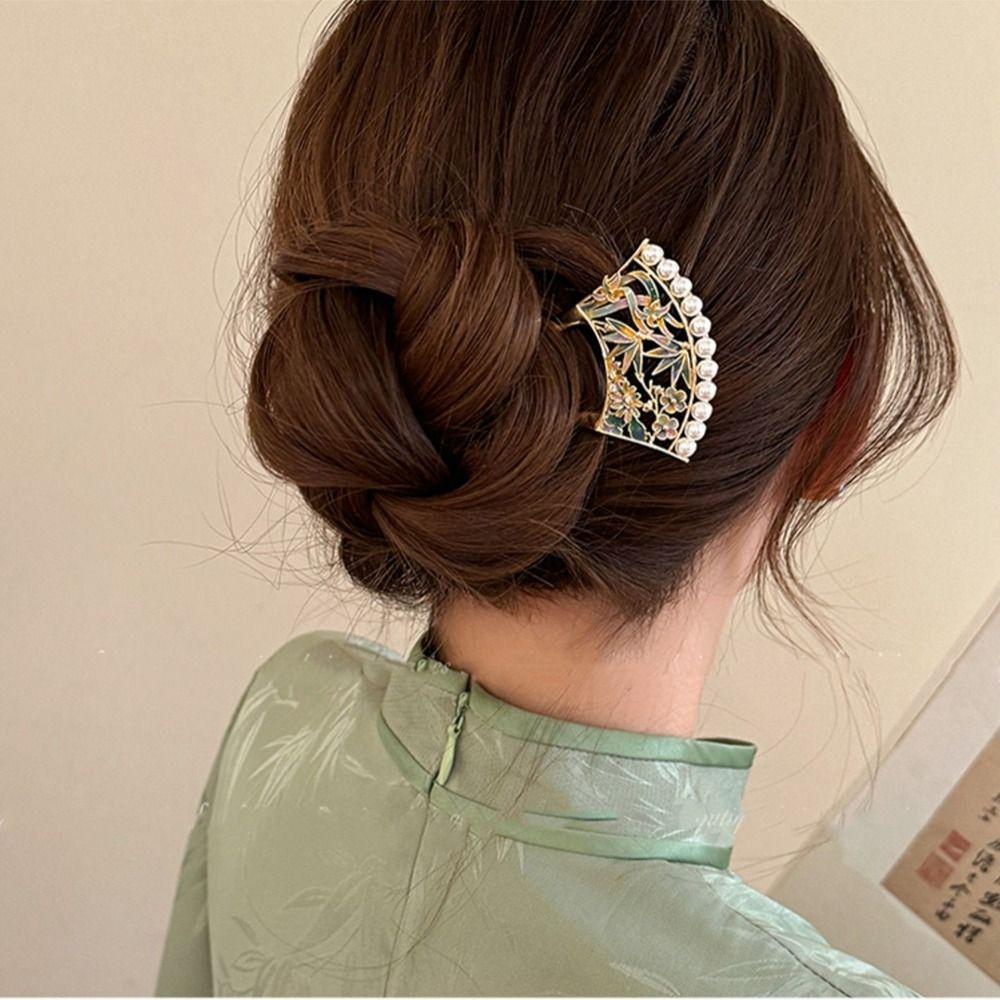 Hollow Fan Hair Stick U-shaped Hanfu U Shape Hairpin Cute Cheongsam Accessories