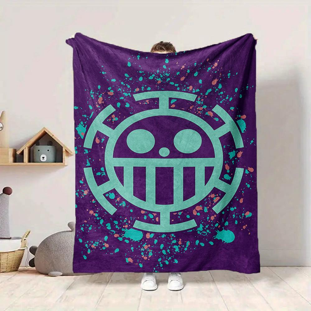 1pc ONE PIECE Flannel Throw Blanket HD Printed Lightweight Soft Warm All Season Blanket for Sofa, Bed, Travel, Camping Machine Washable