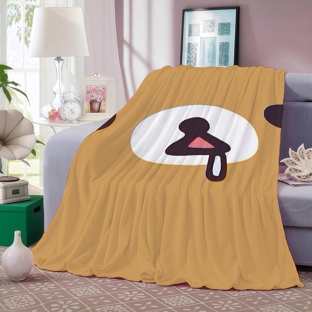 Cartoon R-rilakkuma Anime Blanket Warm And Soft Suitable For Bedroom Living Room Sofa Bed Office Travel Camping