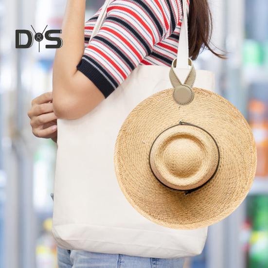 Faux Leather Magnetic Hat Clip Hands-Free Portable Multipurpose Travel On Bag Backpack Handbag Luggage Cap Holder Magnet Storage Hook Vacation