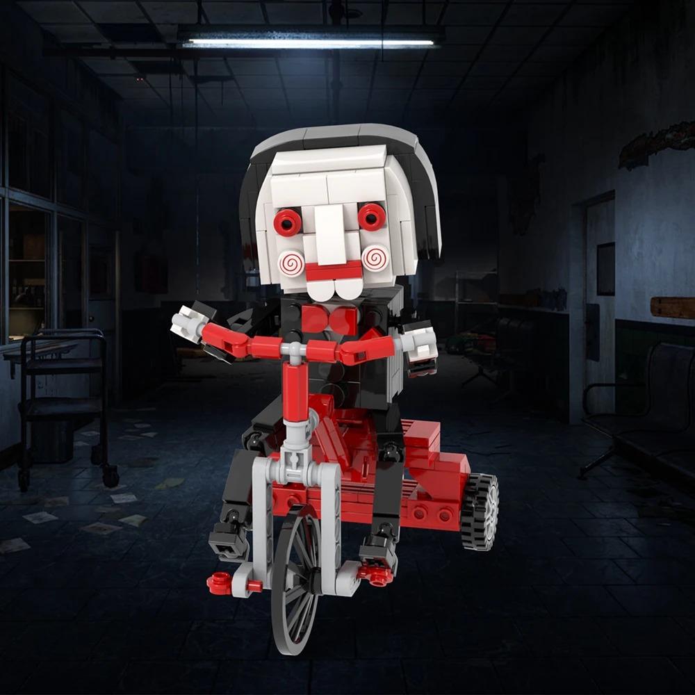 MOOXI Verschiedene Horrorfilme Sadako Tod Billy BrickHeadzed Erwachsene Bausteine Set MOC Ziegelmodellbausatz Spielzeug Kind Junge Mädchen Geschenk