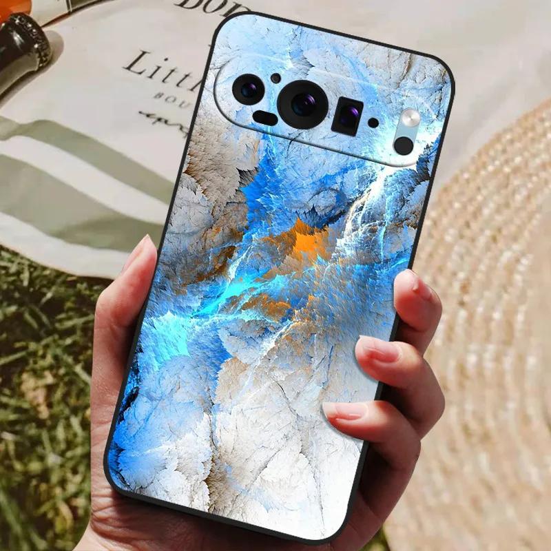 

For Google Pixel 9 Pro XL Case Cool Painted Silicone TPU Soft Cover for Googe Pixel 9 9 Pro 8A Cases Black Protective Shells Pixel 8A
