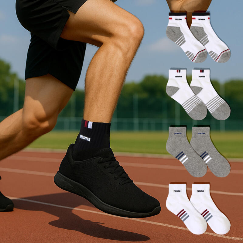 Herrsportstrumpor med dämpning och stöd, 5-pack