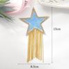 Colorful Tassel Cloth Patch with Diamond Star Design and Hot Melt Adhesive