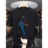 European Sizes Summer Men'S Fashion Parrot Print Short Sleeve T-Shirt, Casual Crew Neck Polyester Tee with Slight Stretch Knit Fabric, Regular Fit