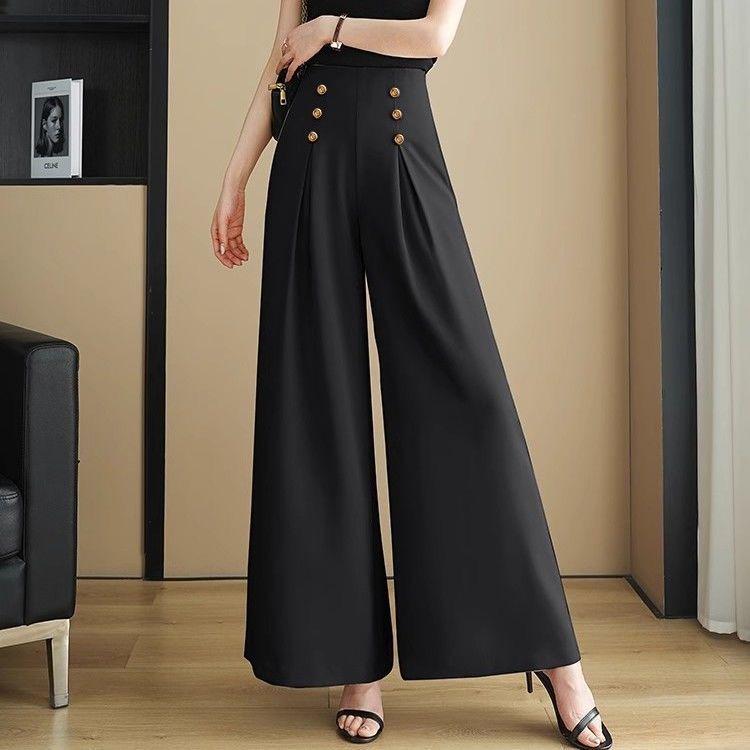 2026 Fashionable High-Waisted Wide-Leg Culottes: Summer Loose-Fit Long Pants for Women