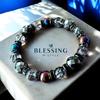 Power Stone Natural Stone Bracelet with Onyx Rainbow Black Crack and Hematite for Protection and Good Includes a Luxury Drawstring Bag with Brand Logo