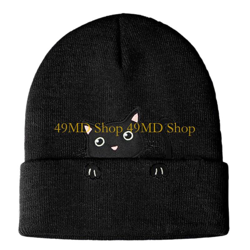 49MD Cartoon Hat Kitten Outdoor Activity School Teens Hat Multicolored Hat