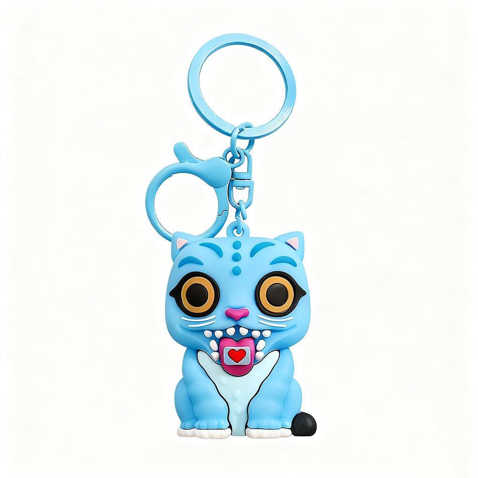 Kpop Devil Hunter Keychain, Tiger Character PVC Figure Keychain, Cute Harajuku Style Key Ring for Kids & Fans ChristmasGift