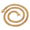 European and American Hip-hop 7mm Faucet Buckle Stainless Steel Double-woven Cuban Necklace Electroplating Six-sided Grinding Titanium Steel Necklace