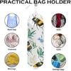 2Pcs Bee Plastic Bag Holder, Wall Mount Grocery Bag Holder for Plastic Bags, Sunflower Reusable Grocery Bags Storage Dispenser for Home Kitchen