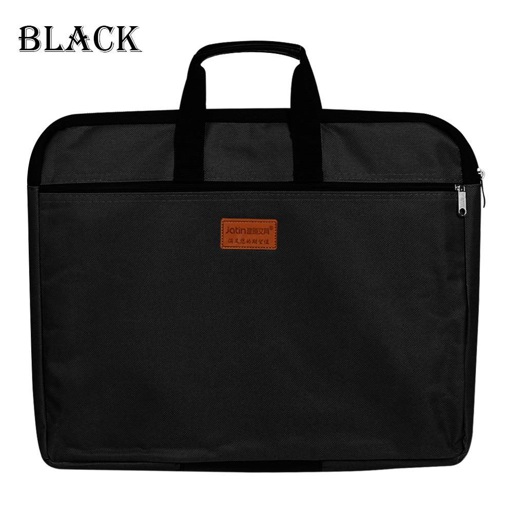 Big Capacity Double Layers A4 Document Bag File Folder Holder With Handle Zipper Waterproof Canvas Handbag For Business Document