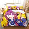New Anime Girls The Demon Girl Next Door Bedding Set Single Twin Full Queen King Size Bed Set Adult Kid Bedroom Duvetcover Sets