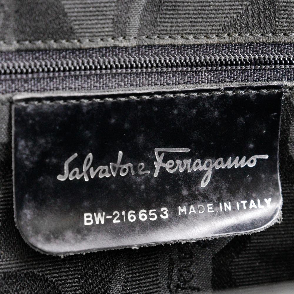 Salvatore Ferragamo Gancini Handbag BW-216653 Black Enamel Women Used