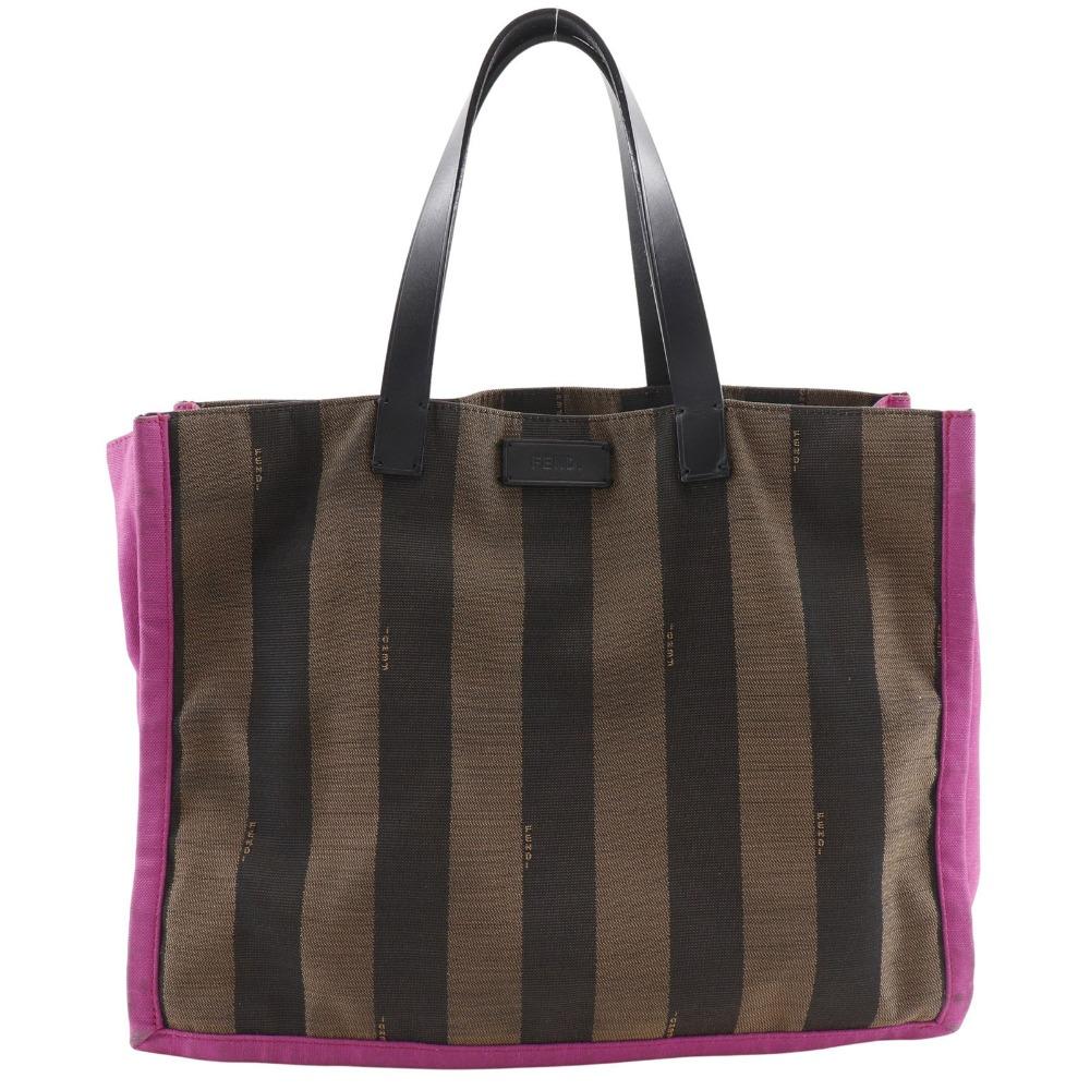 

FENDI Tote Bag Handbag 8BH252 Pecan Pattern Brown / Pink Nylon canvas Women Used