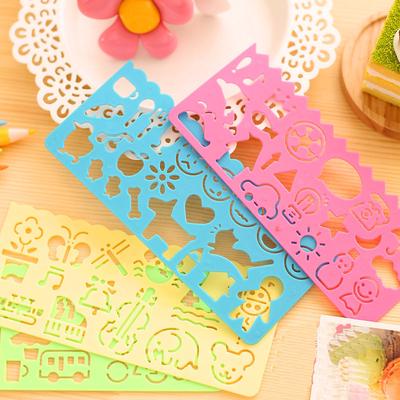 4 Pcs/set Cartoon Children's Sketch Drawing Supplies Ruler Student Stationery School Supplies Drawing Tool Art Drawing Template