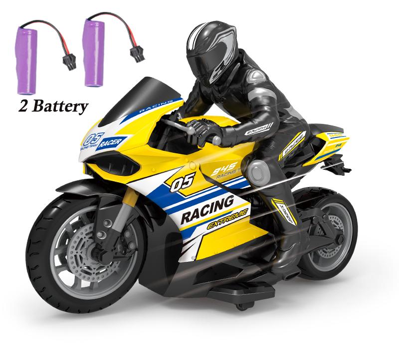 1:10 Electric Stunt Motorcycle High Speed Racing Car 4 Channels Remote Control Off-Road Model Boys Toy for Children's Gifts