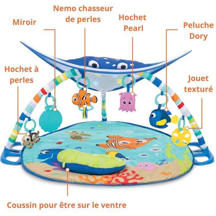 DISNEY BABY -NEMO-Utvecklande lekmattor för bebisar, present till bebis, ljusslinga, spegel