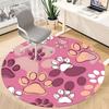 1pc Paw Prints Office Round Area Rug, Indoor Mat Suitable For Office, Under Office Chairs Bedroom Living Room Home Decor, Room Deco
