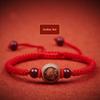 Peachwood Zodiac Red Rope Bracelet Men's Lucky Beads Woven Hand Strap Girls Kids Natural Cinnabar Bracelet Snake