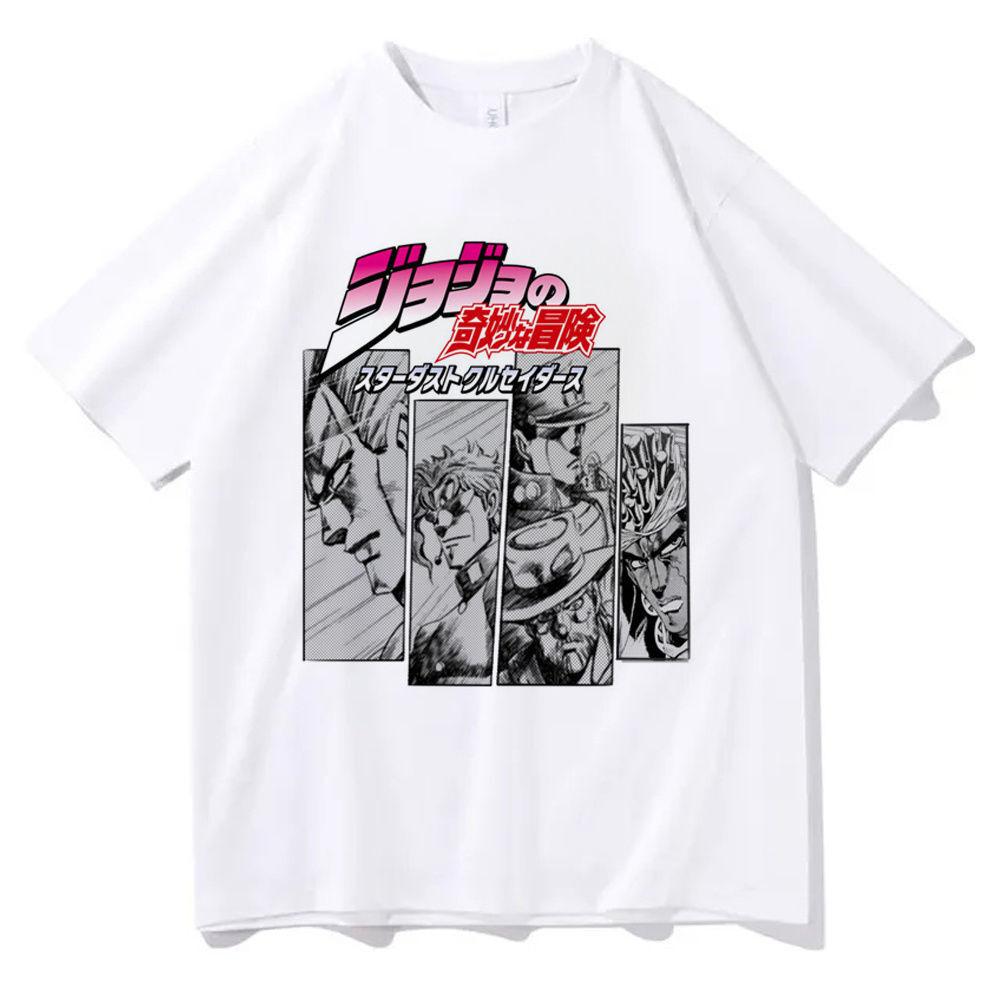 Jojo Bizarre Adventure T Shirt Teen Colorful 80s Grunge Korean Clothes T Shirt Korean Clothes University Y2k Classic Anime Tops