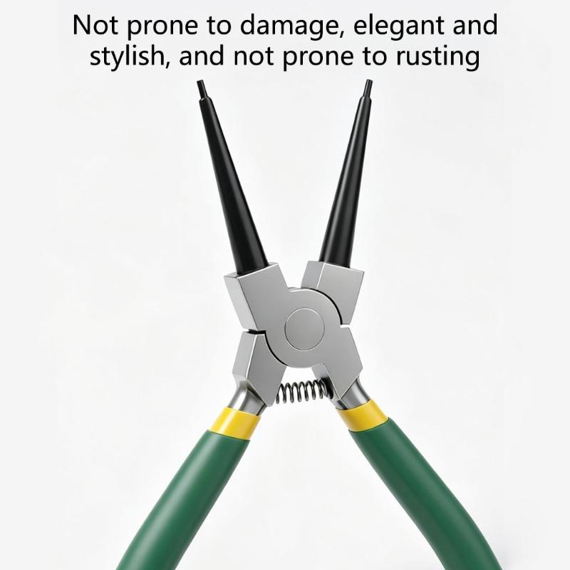 7inch Carbon Steel Circlip Pliers for Equipment Service with Coated Grip and Internal External Operation for Maintenance