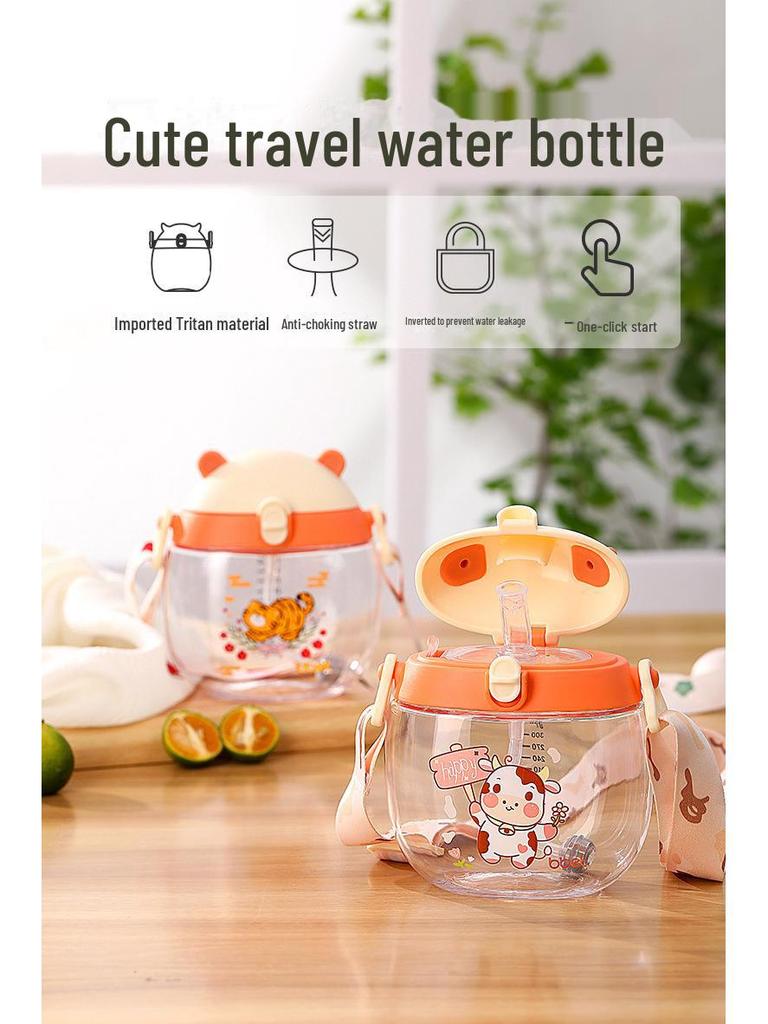 New Baby Cartoon Tritan Calf Water Cup for Kindergarten