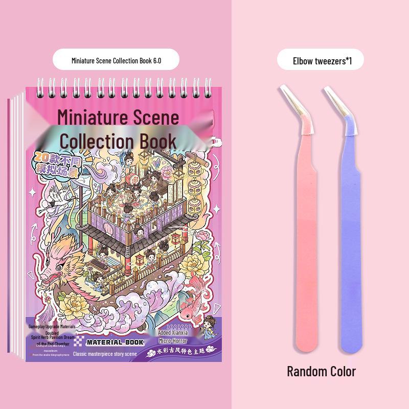 3D-Aufkleber mit Cottage-Szene: Miniatur-Landschaftsbau & DIY Journal Set