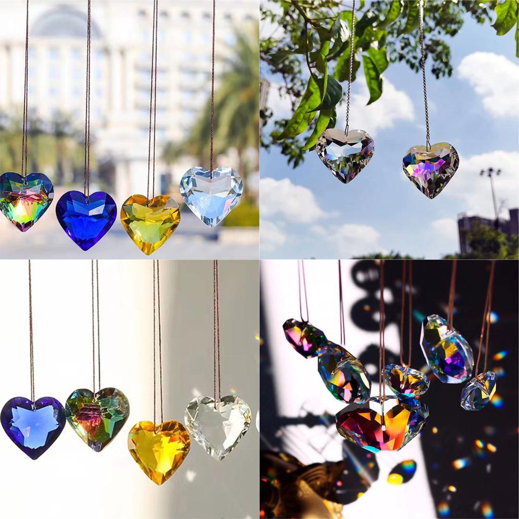 Crystal Heart Prism Ornament Sun Catcher Perfect for Adding Dreamy Rainbow Color To Wedding and Valentines Gifting Use