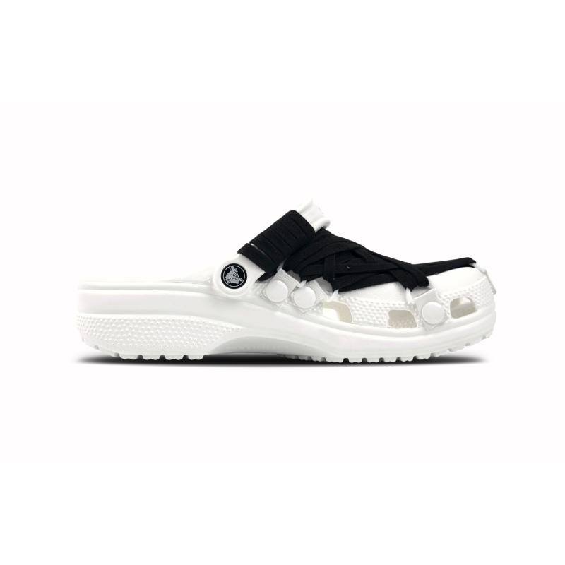 Crocs Classic Clog Black & White Straps Minimalist Outdoor Trend Fashion Versatile High Street Hole Shoes Unisex Black & White