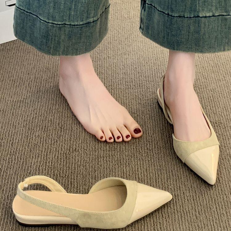 Flat-bottomed bag head sandals women's 2025 new summer beautiful French Mary Jane shoes with skirt pointed sandals