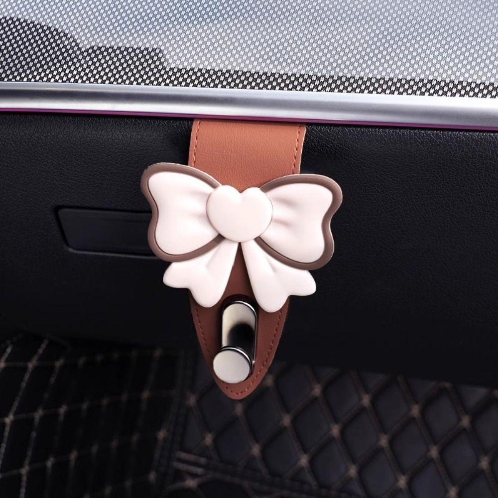 Bowknot Car Storage Hook Concealable Car Seat Handbag Clips Durable Car Adhesive Hook  Takeaway