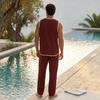 Vintage Men's Linen Tank Top Summer Beach Sleeveless Henley Shirts Hippie Boho Solid Vest Casual Loose Breathable Tops Male Clothes 2026