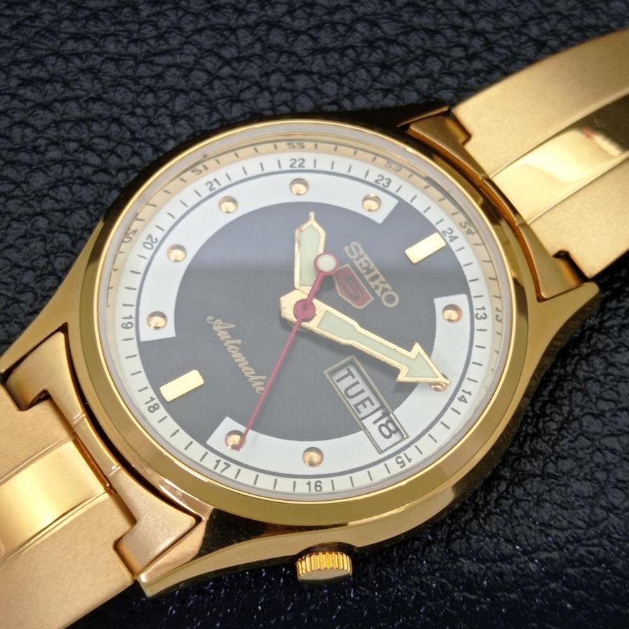 REFURBISHED SEIKO 5 AUTOMATIC JAPAN 6309A BLACK DIAL WRIST WATCH a426403-2