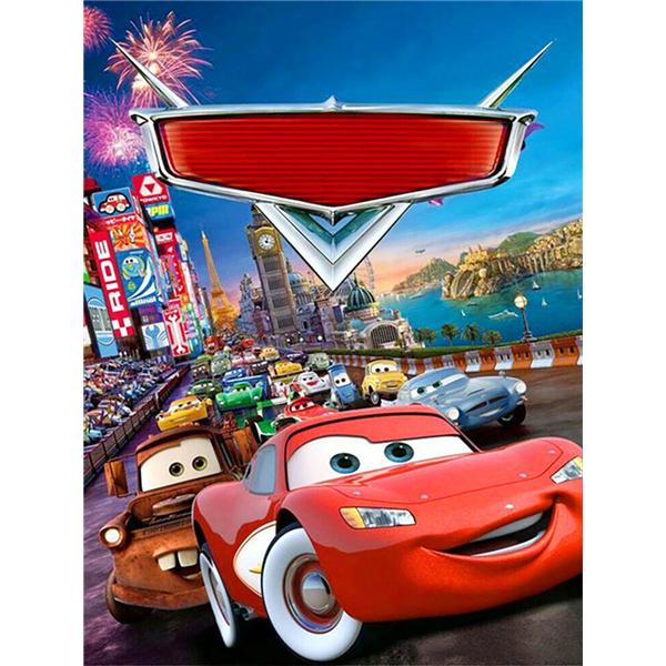 DIY Diamond Painting Cars Full Square Round Drill Lightning Mcqueen Cross Stitch Embroidery Cartoon Mosaic Wall Ar