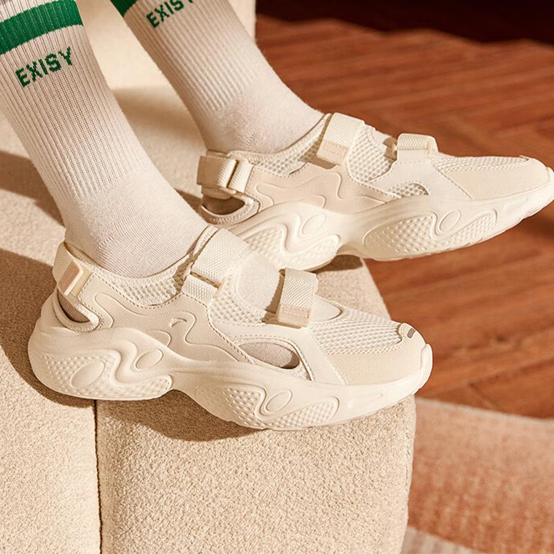 Anta Comfortable Classic Beach Sandals Women sandals White Beige 122438507-2