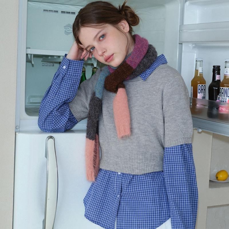 Trendy Skinny Knitted Scarf Soft Wool Blend Neckerchief Women's Neckwear for Daily Wear and Festivals