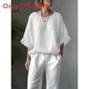 Cotton Linen T Shirt With Rounded Neck For Casual Daily Wear
