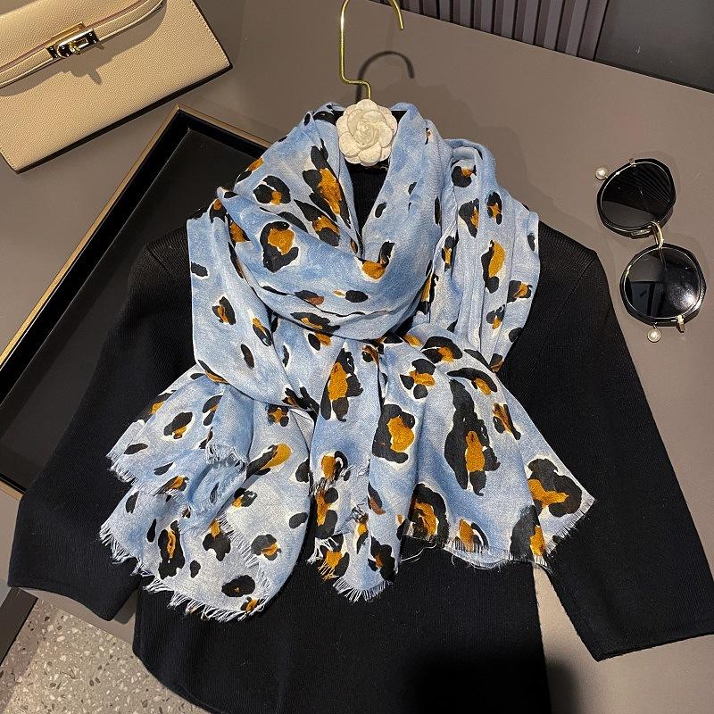 Women Sexy Leopard Dot Fringe Viscose Shawls Scarf Lady High Quality Thin Wrap Beach Stole Bufandas Muslim Hijab 180*90Cm
