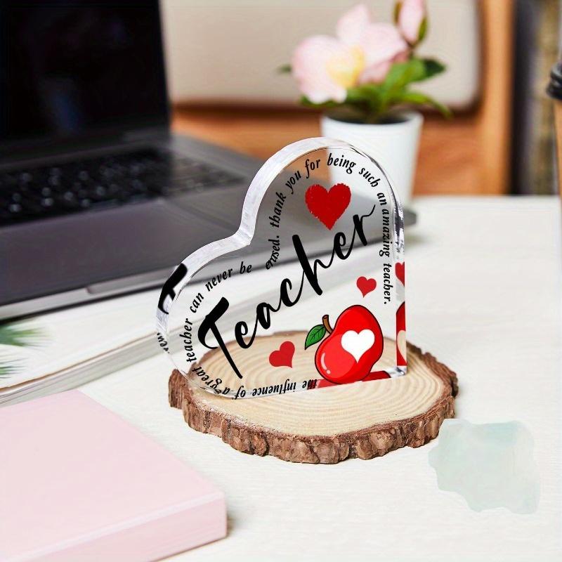 Teacher Heart-shaped Acrylic Gift, Unique Graduation Gift, Student Last Day of School Christmas Gift.Friend Blessing Living Study Room Home Decoration