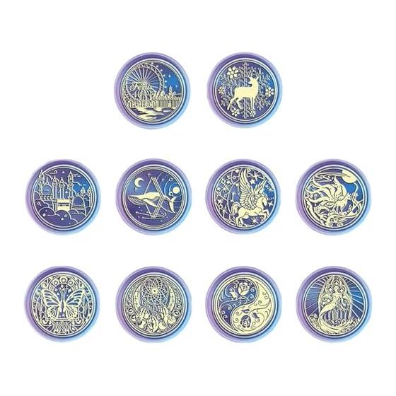 MAEXUS Sealing Stamp Sealing Stamp Head (Set of 10) Sealing Stamp Set Sealing Wax Seal DIY Retro Design Western Style Stamp Decoration of Letters and