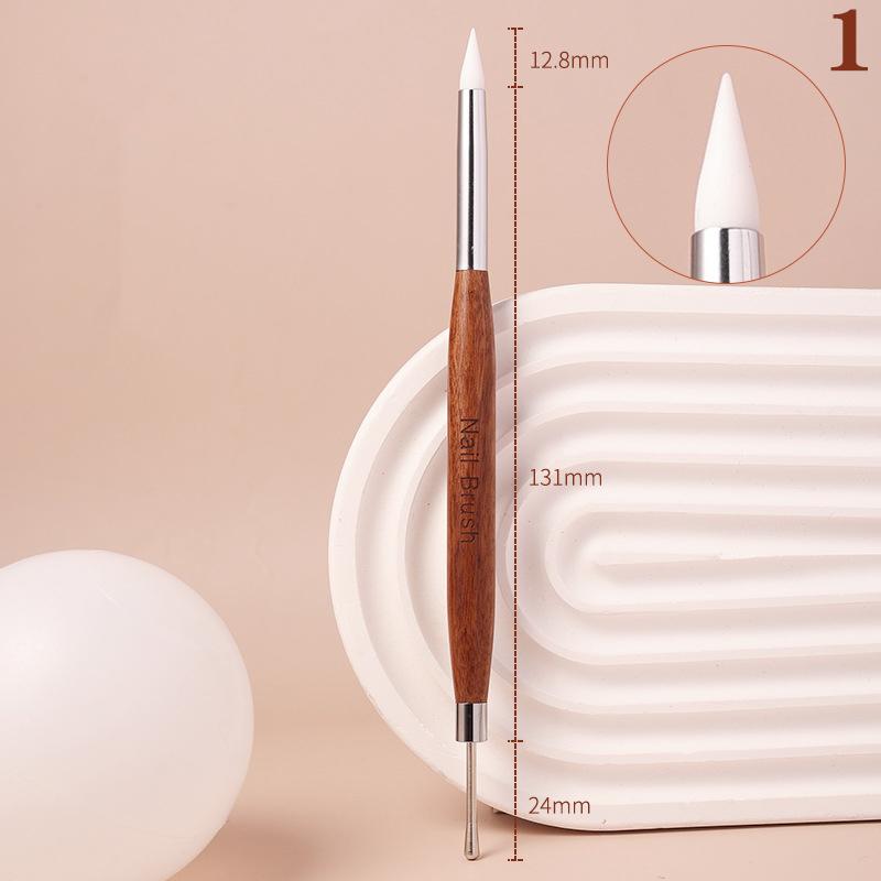 

1/5 шт. Двусторонняя силиконовая ручка-пресс, кисть для рисования цветов, принадлежности для ногтей, клей для резьбы, маникюрные насадки, инструмент для дизайна ногтей as the picture