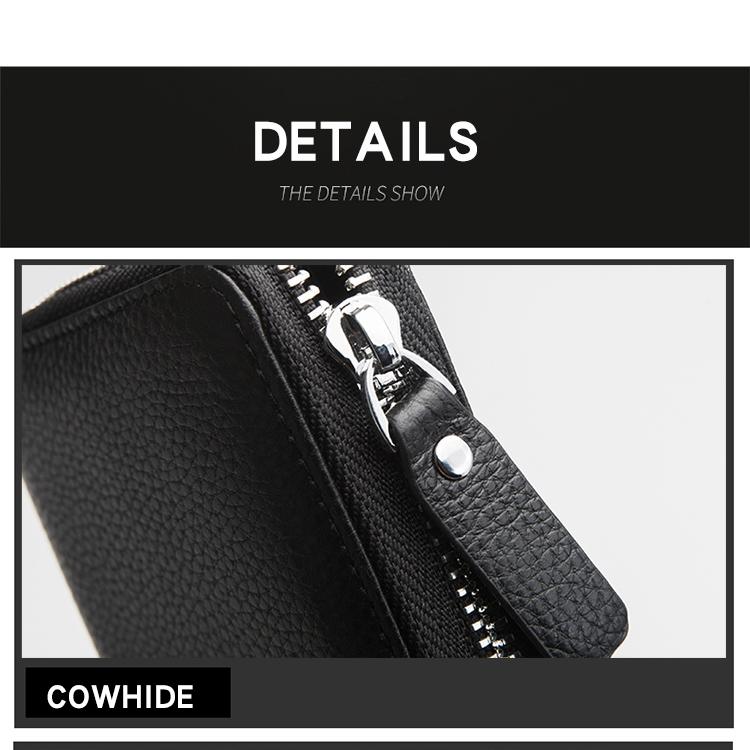 New Men's Wallet European and American Leather First Layer Cowhide Coin Purse Long Clutch Bag Business Gift Small Bag
