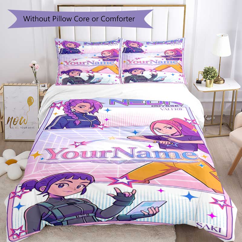 Demon Hunter Girls 8 Customize your name Bedding Set Breathable Duvet Cover with Pillowcases Home Decoration Birthday Gift