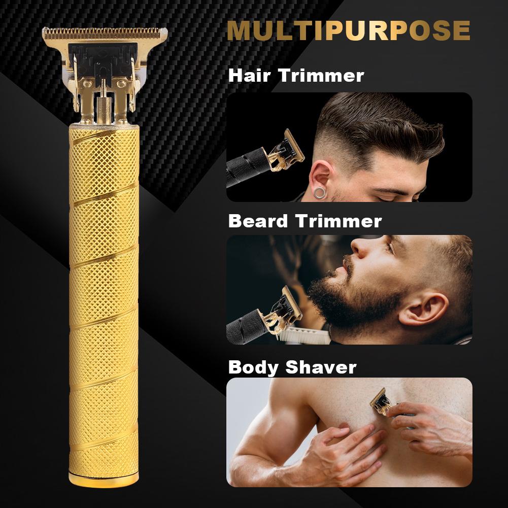 Hair Trimmer Cordless Hair Clipper USB Rechargeable Electric Razor Shaver T Blade Barber Clippers for Hair Removal
