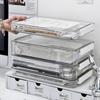 Large Capacity A4 Clear Document Storage Box for Files and Household Use