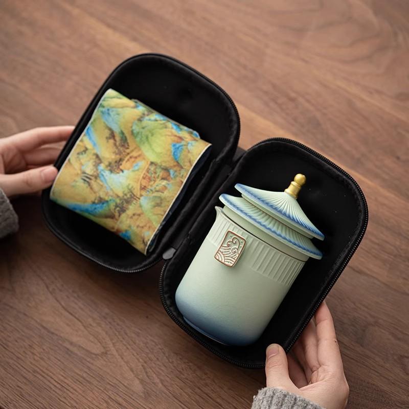 The Palace Museum High-End Ceramic Travel Tea Set