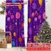 2D Flat Printing  2pcs New Year Cheers Print Chic Curtains Versatile 100% Polyester Curtains Thermal Insulation   and Room